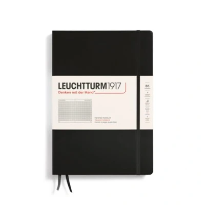 Imagen de LEUCHTTURM1917 366186 Libreta Composition (B5) 178 x 254 mm, Tapa Dura, 219 páginas numeradas, Negro, Cuadriculada