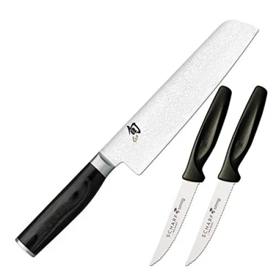 Imagen de KAI Shun Premier Tim Mälzer Minamo cuchillo japonés multiusos 15,0 cm longitud de la hoja núcleo acero VG MAX con 32 capas Damasco, 61 HRC madera Pakka hecho a mano