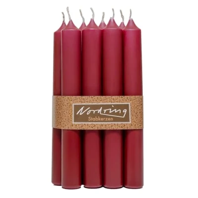 Imagen de Nordring 8 velas de 2,2 x 18 cm, color rojo