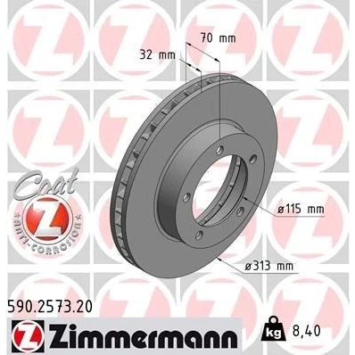 Imagen de Disco de freno ZIMMERMANN 590.2573.20