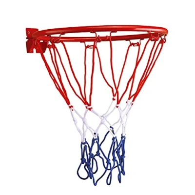 Imagen de Red de baloncesto plegable metal para colgar en la pared, con kit tornillos, todo tipo clima, apta interiores o exteriores