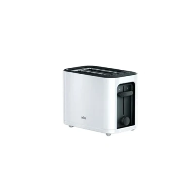 Imagen de Braun Hogar HT3000WH Tostador pan, 1000 w, 2 ranuras, rejilla desmontable, recogecable, color blanco