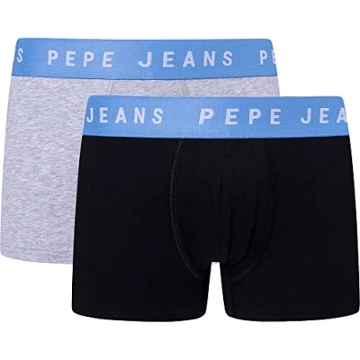 Imagen de Pepe Jeans Logo Tk LR 2P Trunks, Negro (Black), M (Pack de 2) para Hombre