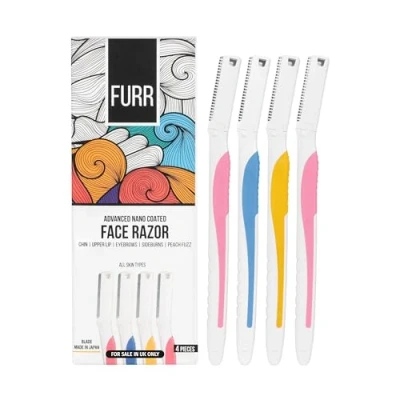 Imagen de FURR Rasuradora Facial Mujer Cuchilla Cejas Dermaplaning Eyebrow Razor Lote de 4 cuchillas reutilizables