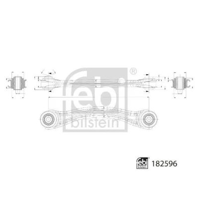 Imagen de FEBI BILSTEIN 182596 Barra oscilante, suspensión de ruedas con apoyo Eje trasero izquierda brazo triangular (veh. ind) Chapa acero