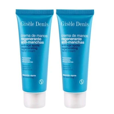 Imagen de GISÈLE DENIS Crema de Manos Regenerante Antimanchas, 2x75 ml, con Flavonoides, Hipoxósido y Glicoproteínas, Combate Envejecimiento en Piel Manchas Oscuras, Rápida Absorción Textura Suave