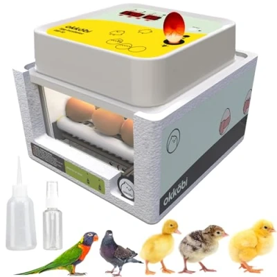 Imagen de Okköbi Obi 12 Incubadora de Huevos Para Pollos, Patos Y Otras Aves + Nuevo 2024 Volteador Automático Control Temperatura Indicador Humedad Ovoscopio Integrado 5 años Garantía