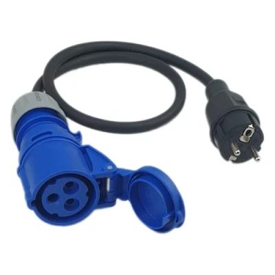 Imagen de RoadEu Adaptador para Camping Car 16A 3P y Enchufe 230V Alargador portátil 5m. Ideal Autocaravana, Barco Obra, Zona de Barbacoa jardín.