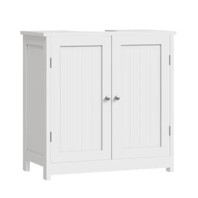 Imagen de WOLTU Mueble para Debajo del Lavabo Madera, 2 Puertas Cuarto de Baño 60x60x30cm, Blanco BZS02ws