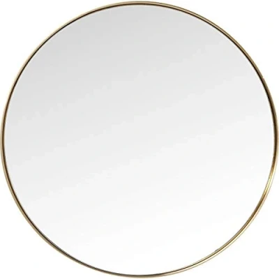 Imagen de Kare Design Espejo de pared Curve, Ø100, latón, sala estar