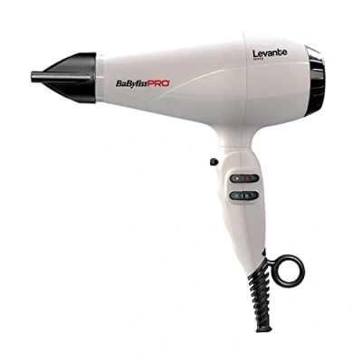 Imagen de BaByliss PRO Secador profesional Levante BAB6950WIE de pelo iónico, 2100W, Motor AC, color Blanco
