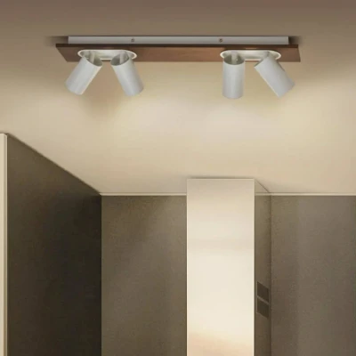 Imagen de LEDVANCE LED downlight Mercury GU10, 4 luces, madera/blanco