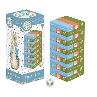 Imagen de Robert Frederick Beatrix Potter Peter Rabbit Juego de Torre Secadora Madera con Dados Divertido para Que los niños aprendan a coordinar Las Manos y Ojos
