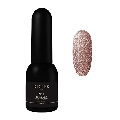 Imagen de Didier Lab Esmalte Semipermanente Brillant No.2 Manicura Pedicura Profesional con Partículas Reflectantes Efecto brillo Reflectante Rico en Pigmento Lámpara UV LED