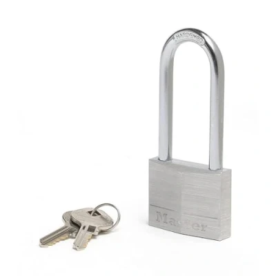 Imagen de Master Lock 9150EURDLJ Candado con Llave cuerpo de aluminio macizo y arco largo, Negro, 5 x 10.7 1.4 cm