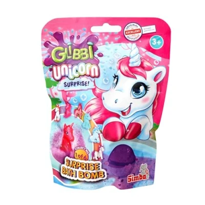 Imagen de Glibbi Unicorn Surprise Bomba de baño en 1 3 colores (rosa, lila, mezcla) con sorpresa, 6 figuras, 100 g, diversión el a partir años