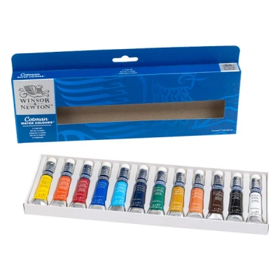 Imagen de Winsor &amp; Newton acuarela Cotman Caja de en tubo set 12 tubos 8 ml, colores surtidos