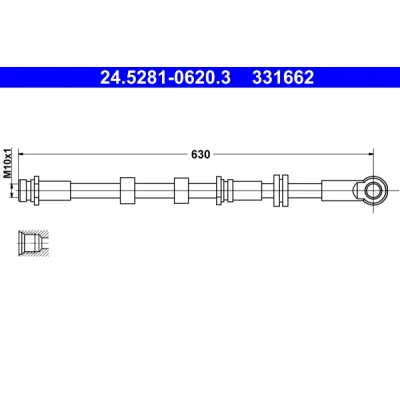 Imagen de ATE 24.5281 0620.3 Latiguillos de Freno 630 M10x1 MITSUBISHI: Lancer 8 Limousine,