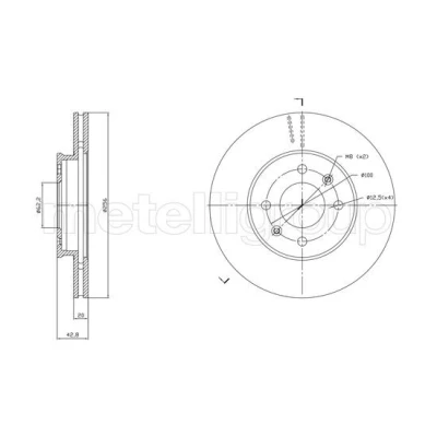 Imagen de METELLI 23 1870C Disco de freno 256,0 20,0 4 62,2 ventilado barnizado KIA: Picanto III
