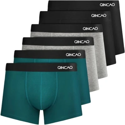 Imagen de QINCAO Calzoncillos Hombre Boxer, Paquete de 6 Piezas, Hombre, Boxer Algodon, Ropa Interior Cómoda para Hombres