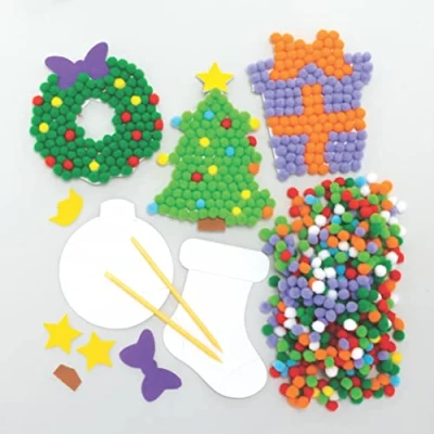 Imagen de Baker Ross FC193 Kits de Arte Pompones Navideños Paquete 5, Manualidades Halloween para Niños, Haz tus propias Decoraciones Halloween, Actividades creativas que los Niños Hagan
