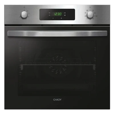 Imagen de Candy Idea FCID X676, Horno Multifunción Pirolítico, 65L, 1 Bandeja y Rejilla, Ventilador Radial, Aquálisis, Convección + Ventilador, 9 Funciones, Display táctil, Puerta 3 Cristales, Inox Negro