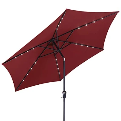 Imagen de Kingsleeve® Sombrilla LED 270cm Protección UV80+ Parasol Terraza Jardín Balcón Incl. Funda Protectora