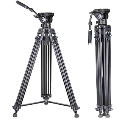 Imagen de INNOREL VT80 Sistema de Trípode Vídeo, 186cm/73pulgadas Video, Camcorder Pierna Aluminio Carga Máxima 12kg/26lb, con Cabeza Fluido Vídeo F80/Bolsa (VT80+F80)