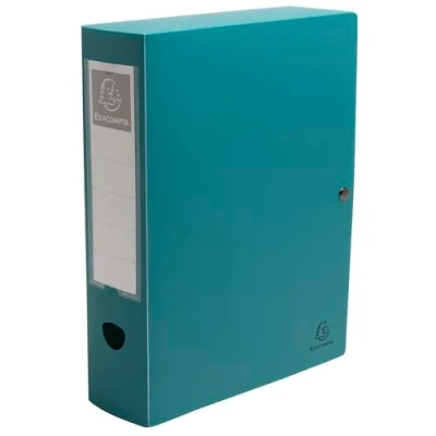 Imagen de Exacompta Ref. 89370E Cartón de 6 cajas archivadoras con cierre a presión Skandi PP reciclado rígido espalda 8 cm dim 25 x 33 para A4 colores surtidos