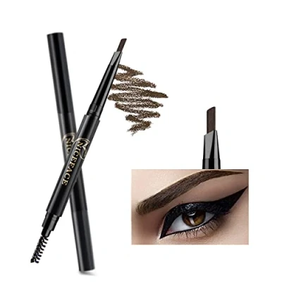 Imagen de NICEFACE precisión impermeable frente liner doble final ceja lápiz con pinceles herramientas 5 colores paquete marrón oscuro de 1