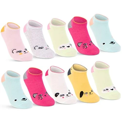 Imagen de 10 Pares de calcetines para niños y niñas, algodón, Niñas 4, 35 38