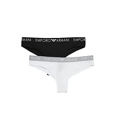Imagen de Emporio Armani Brazilian Brief 2 PACK Braguitas, Mujer, Talla: Medium, White/black