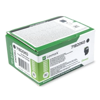 Imagen de Tóner Negro Lexmark 71b20k0 Retornable (3000 Pag)