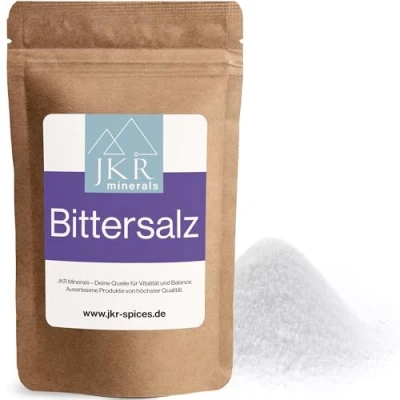 Imagen de JKR Spices Sal de Epsom 2000 g en calidad alimentaria Sulfato magnesio grado alimenticio MgSO4 bolsa con cierre neutro CO²