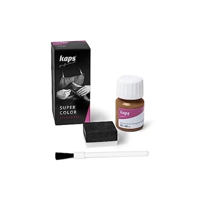 Imagen de Tinte para Zapatos y Bolsos de Cuero Textil con Esponja Brocha, Kaps Super Color, 70 Colores (170 arena)
