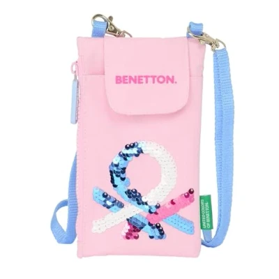 Imagen de Safta Benetton Pink Monedero Portamóvil, Estándar, para Móvil, Cómodo y Versátil, Calidad Resistencia, 19x10 cm, Color Rosa