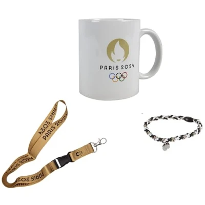 Imagen de PARIS 2024 Taza con collar y pulsera, colección oficial de los Juegos Olímpicos Paralímpicos