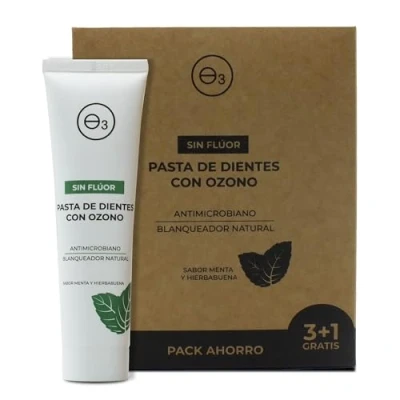 Imagen de Ozono D&#039;OR Pasta de Dientes Sin Fluor ni Sulfatos 100% Natural BIO con Blanqueante Encias Sensibles Certificados Pack Ahorro 3 + 1 Gratis = 4 Uds 100 ml (4)