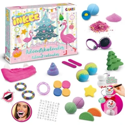 Imagen de CRAZE Calendario Adviento INKEE con Bombas de baño y Accesorios Pelo para niños niñas Navidad
