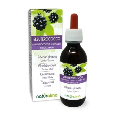 Imagen de Eleuterococo o Ginseng siberiano (Eleutherococcus senticosus) raíces Tintura Madre sin alcohol Naturalma Extracto líquido gotas 120 ml Complemento alimenticio Vegano