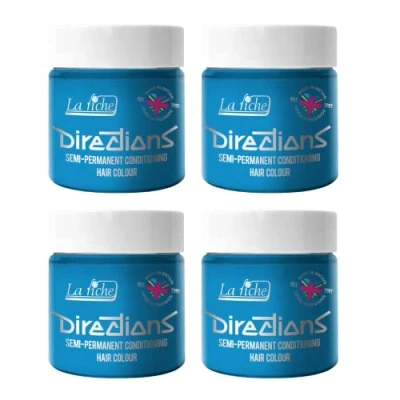 Imagen de 4 x La Riche Directions Semi Permanent Hair Color Bote de 100 ml (Pastel Blue)