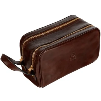 Imagen de Borsa da Toilette in Pelle cosmetica Italiana Dopp di classe Time Resistance
