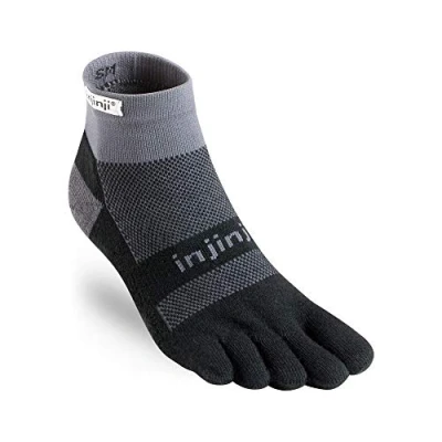 Imagen de Injinji Perf 2.0 Run Midweight Mini Crew CoolMax XtraLife Toe Socks Black/Gray L