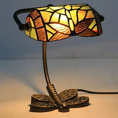 Imagen de Verde Flexo de Escritorio, Lámpara Mesa Estilo Tiffany, lampara Vintage, Banquero, luz despacho, mesita Noche,Weinlese