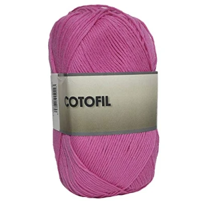 Imagen de Hilo Ovillo de Cotofil 100% Algodón perfecto para DIY y tejer a mano (Color Fucsia 100 g, aprox. 250 metros)