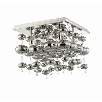 Imagen de lámpara colgante &#039;Esfera&#039; (Moderno) en Plateado hecho de Metal e.o. para Salón &amp; Comedor (4 llamas, G9) Lindby colgante, lámpara, techo, techo