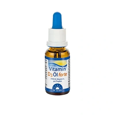 Imagen de Dr Jacob’s Vitamina D3 Forte 1.200.000 UI en gotas I Suplemento Vitamínico con 2000 50 μg por Gota Óptimamente Biodisponible Envase 20ml 600