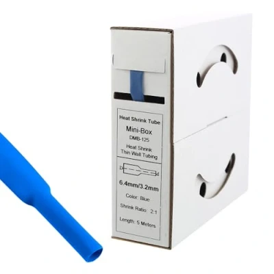 Imagen de Offgridtec Tubo termorretráctil (5 m, 6,4 mm &gt; 3,2 mm), color azul