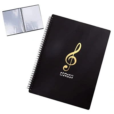 Imagen de Música Carpeta,Tamaño A4 Carpeta de Partituras 20 Bolsillos,Carpeta para Guardar Datos Papel Prueba Documentos