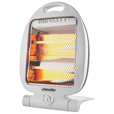 Imagen de Mesko MS7710 Estufa Eléctrica de Cuarzo Bajo Consumo Portátil, Calefactor Baño Infrarrojos, Radiador 2 Lámparas Halógenas, Niveles Temperatura, Sistema Seguridad, 400 / 800W